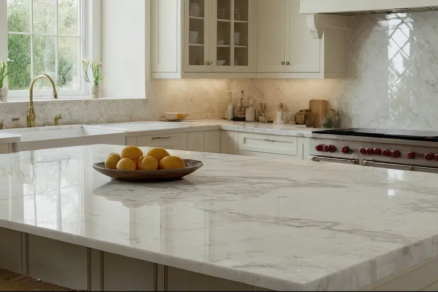 Marble Benchtops in kitchen